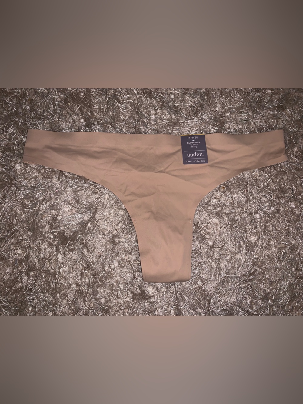 auden brushed micro seamless thong in nude beige size M NWT